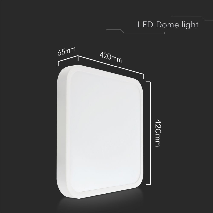 LED lubinis vonios šviestuvas SAMSUNG CHIP LED/48W/230V IP44 6500K 42x42 cm balta