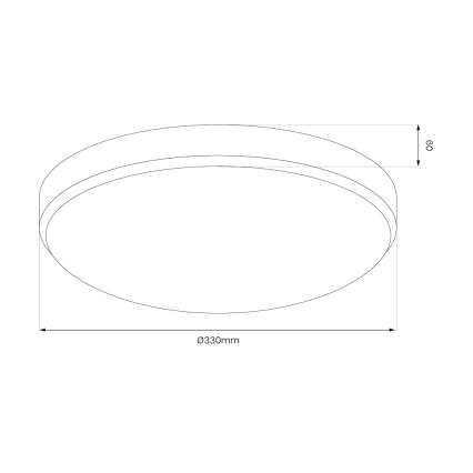 LED lubinis vonios šviestuvas MAYA LED/15W/230V diametras 33 cm IP44 juoda