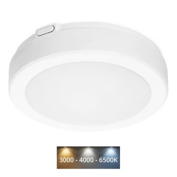 LED lubinis vonios šviestuvas NAIROS LED/12W/230V 3000/4000/6500K IP65 diametras 20 cm balta