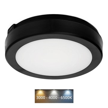 LED lubinis vonios šviestuvas NAIROS LED/12W/230V 3000/4000/6500K IP65 diametras 20 cm juoda
