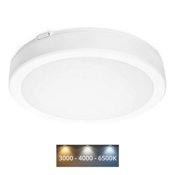LED lubinis vonios šviestuvas NAIROS LED/18W/230V 3000/4000/6500K IP65 diametras 30 cm balta