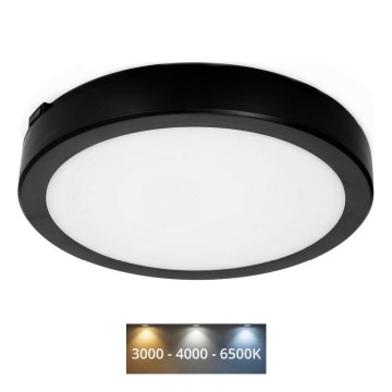 LED lubinis vonios šviestuvas NAIROS LED/18W/230V 3000/4000/6500K IP65 diametras 30 cm juoda