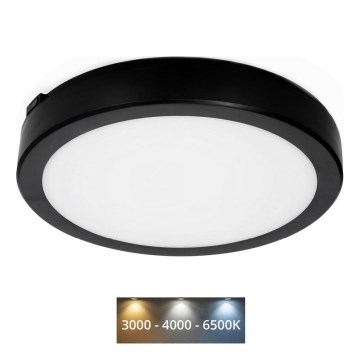 LED lubinis vonios šviestuvas NAIROS LED/24W/230V 3000/4000/6500K IP65 diametras 30 cm juoda