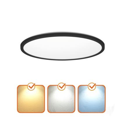 LED lubinis vonios šviestuvas NIVERA LED/32W/230V IP54 3000/4000/6000K diametras 42 cm juoda