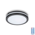 LED lubinis vonios šviestuvas su jutikliu LED/12W/230V 3000/4000/6500K IP65 diametras 20 cm juoda + nuotolinio valdymo pultas