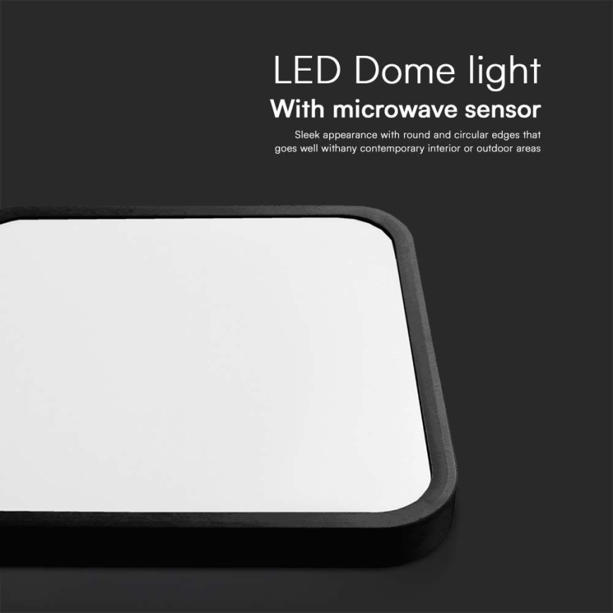 LED lubinis vonios šviestuvas su jutikliu LED/18W/230V 4000K IP44 juoda + nuotolinio valdymo pultas