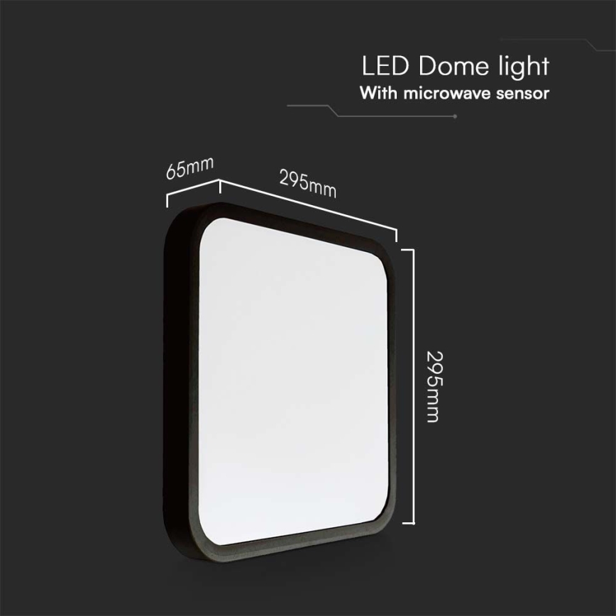 LED lubinis vonios šviestuvas su jutikliu LED/18W/230V 4000K IP44 juoda + nuotolinio valdymo pultas