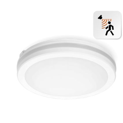 LED lubinis vonios šviestuvas su jutikliu LED/18W/230V 3000/4000/6500K IP65 diametras 30 cm balta + nuotolinio valdymo pultas