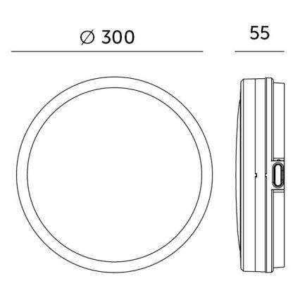 LED lubinis vonios šviestuvas su jutikliu LED/18W/230V 3000/4000/6500K IP65 diametras 30 cm balta + nuotolinio valdymo pultas