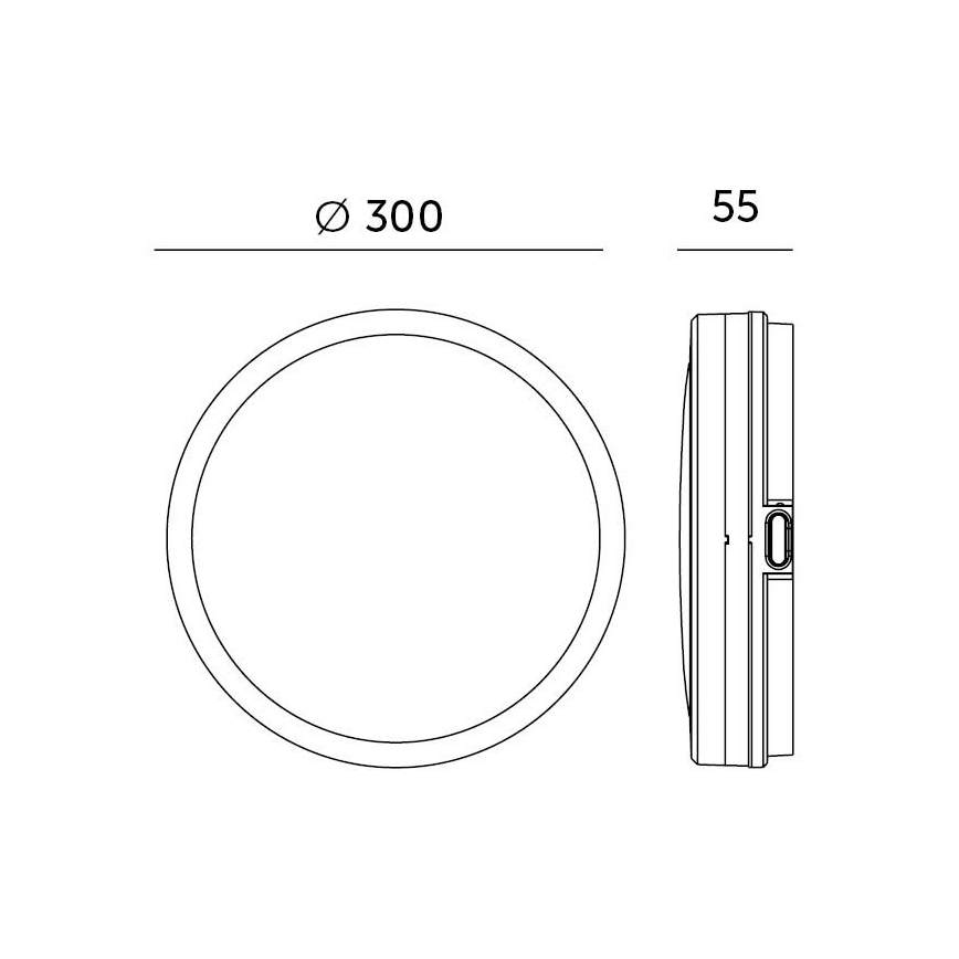 LED lubinis vonios šviestuvas su jutikliu LED/18W/230V 3000/4000/6500K IP65 diametras 30 cm balta + nuotolinio valdymo pultas