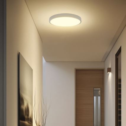 LED lubinis vonios šviestuvas su jutikliu SAMSUNG CHIP LED/18W/230V IP44 3000K diametras 29 cm balta + nuotolinio valdymo pultas