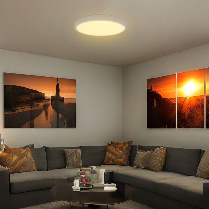 LED lubinis vonios šviestuvas su jutikliu SAMSUNG CHIP LED/18W/230V IP44 3000K diametras 29 cm balta + nuotolinio valdymo pultas