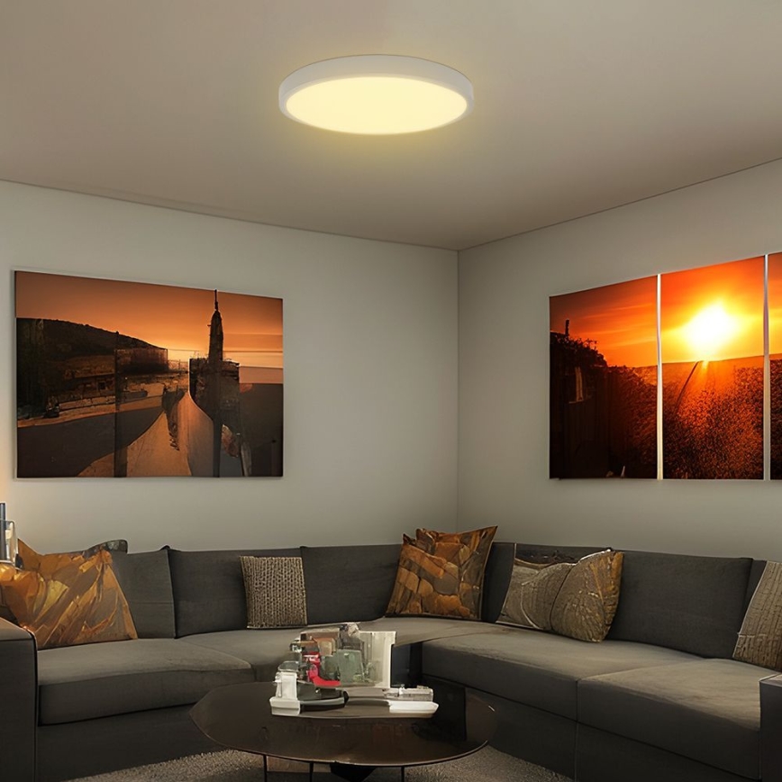 LED lubinis vonios šviestuvas su jutikliu SAMSUNG CHIP LED/18W/230V IP44 3000K diametras 29 cm balta + nuotolinio valdymo pultas