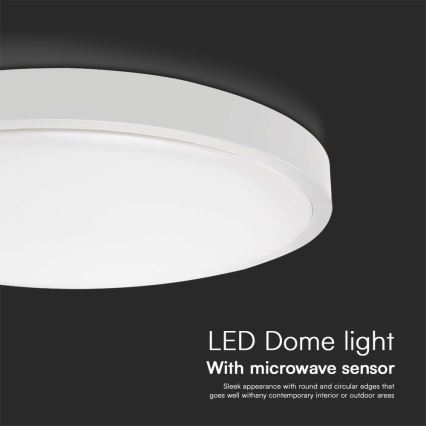 LED lubinis vonios šviestuvas su jutikliu SAMSUNG CHIP LED/18W/230V IP44 3000K diametras 29 cm balta + nuotolinio valdymo pultas
