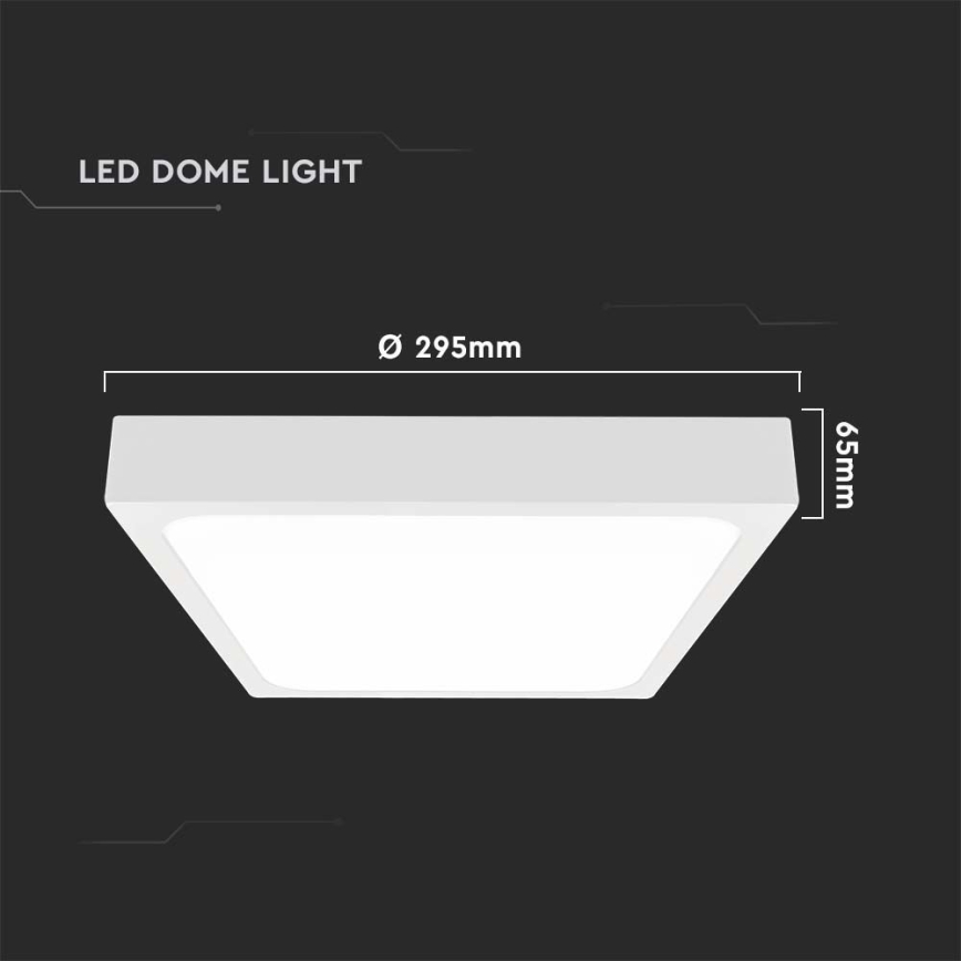 LED lubinis vonios šviestuvas su jutikliu LED/24W/230V 4000K IP44 29,5x29,5 cm balta