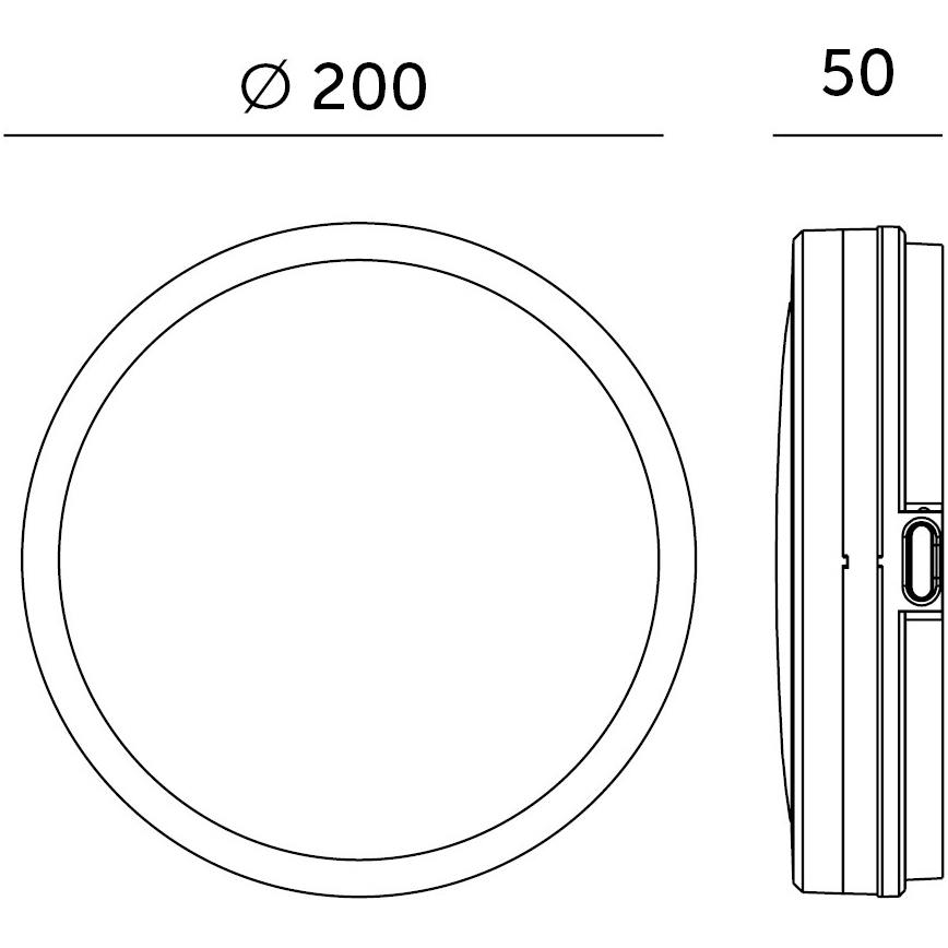 LED lubinis vonios šviestuvas su jutikliu NAIROS LED/12W/230V IP65 3000/4000/6500K diametras 20 cm juoda + nuotolinio valdymo pultas