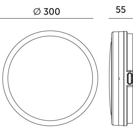 LED lubinis vonios šviestuvas su jutikliu NAIROS LED/24W/230V IP65 3000/4000/6500K diametras 30 cm balta + nuotolinio valdymo pultas