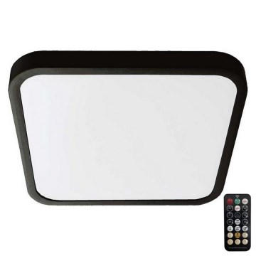 LED lubinis vonios šviestuvas su jutikliu SAMSUNG CHIP LED/36W/230V IP44 4000K 42x42 cm juoda + nuotolinio valdymo pultas
