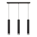 LED Lubų šviestuvas ant laido TUBA 3xGU10/4,8W/230V juodas/blizgus chromas