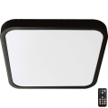 LED Lubų vonios kambario šviestuvas su sensoriumi LED/36W/230V 4000K IP44 42x42 cm juodas + nuotolinis valdymas