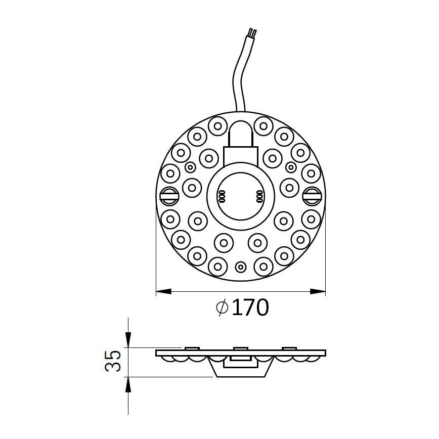 LED magnetinis modulis, 18 W, 230 V, Ø 17 cm, 2700/3000/4000/5000/6500 K