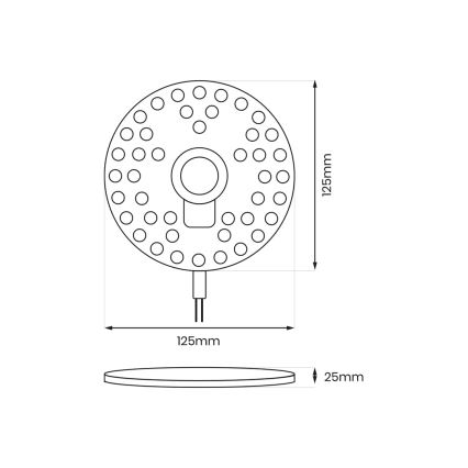 LED Magnetinis modulis LED/12W/230V diametras 12,5 cm 3000K