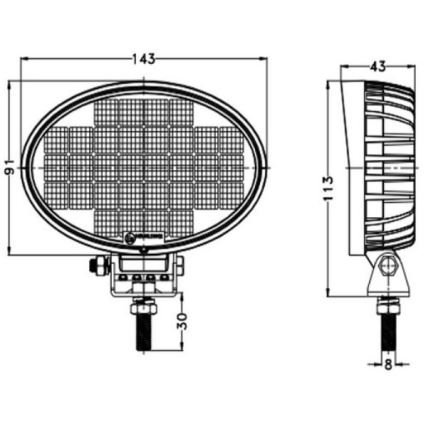 LED Mašinos proežktorius OSRAM LED/32W/10-30V IP68 5700K