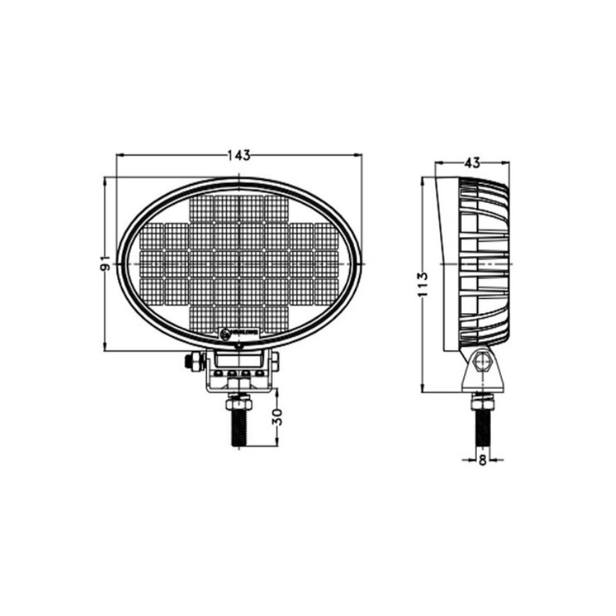 LED Mašinos proežktorius OSRAM LED/32W/10-30V IP68 5700K