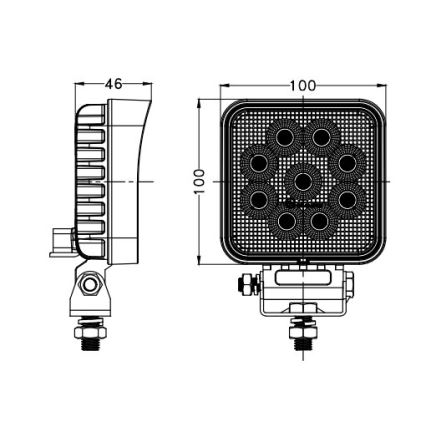 LED Mašinos prožektorius BLACK LED/36W/10-30V IP69 5700K kampinis