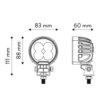 LED Mašinos prožektorius BLACK LED/40W/10-30V IP69 5700K apvalus
