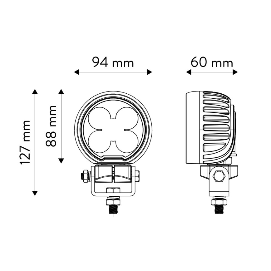 LED Mašinos prožektorius BLACK LED/50W/10-30V IP69 5700K apvalus