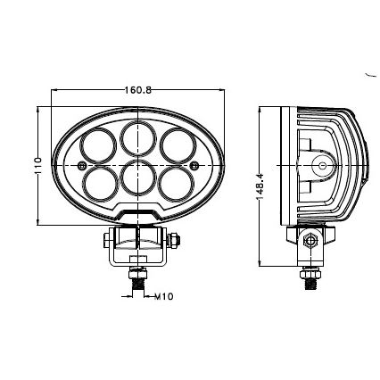 LED Mašinos prožektorius BLACK LED/60W/10-30V IP69 5700K ovalas