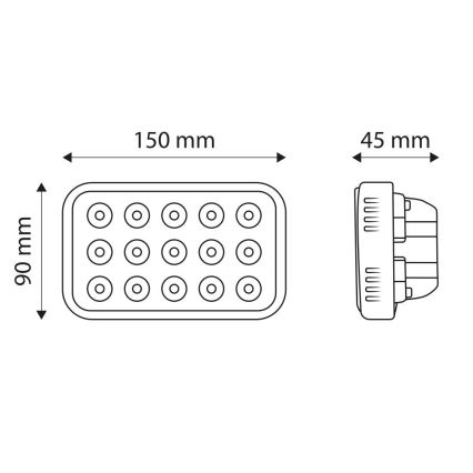 LED Mašinos prožektorius EPISTAR 15xLED/45W/10-30V IP67 6,000K