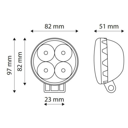 LED Mašinos prožektorius EPISTAR 4xLED/12W/10-30V IP67 6,000K