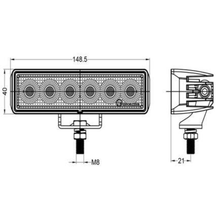 LED Mašinos prožektorius OSRAM LED/24W/10-30V IP68 5700K