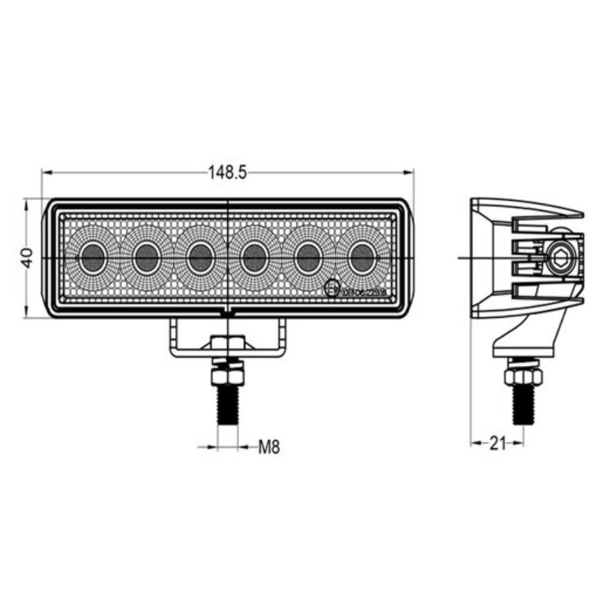 LED Mašinos prožektorius OSRAM LED/24W/10-30V IP68 5700K
