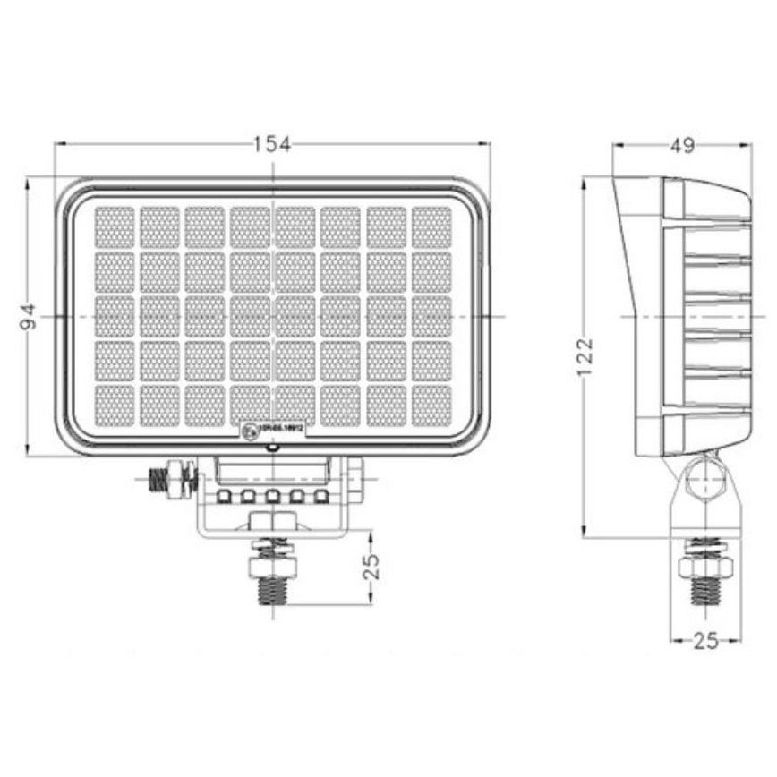 LED Mašinos prožektorius OSRAM LED/40W/10-30V IP68 5700K