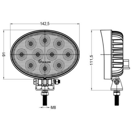 LED Mašinos prožektorius OSRAM LED/40W/10-30V IP68 5700K