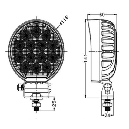 LED Mašinos prožektorius OSRAM LED/56W/10-30V IP68 5700K