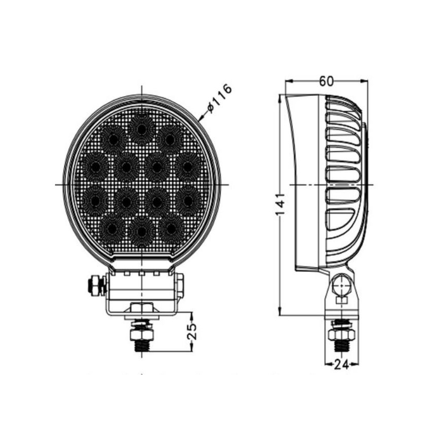 LED Mašinos prožektorius OSRAM LED/56W/10-30V IP68 5700K