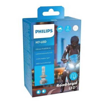 LED Motociklo lemputė Philips 11972 U6000 X1 H7 PX26d/20W/12V 5800K