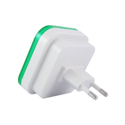 LED naktinė lempa su sutemų jutikliu LED/0,5W/230V žalia