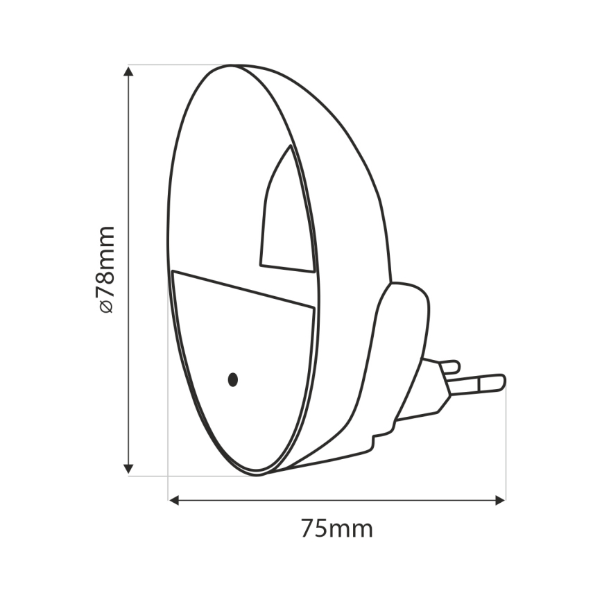 LED Naktinė lemputė su prieblandos jutikliu LED/0,5W/230V balta