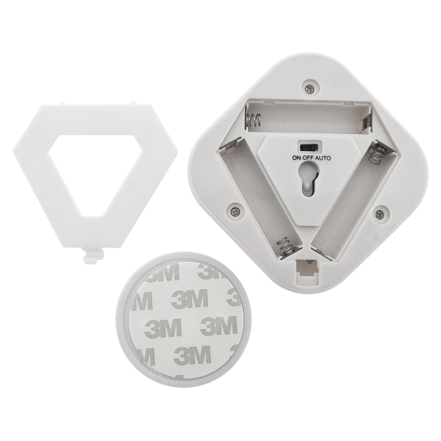 LED naktinė švieselė su jutikliu LED/0,5W/4,5V 3xAAA balta