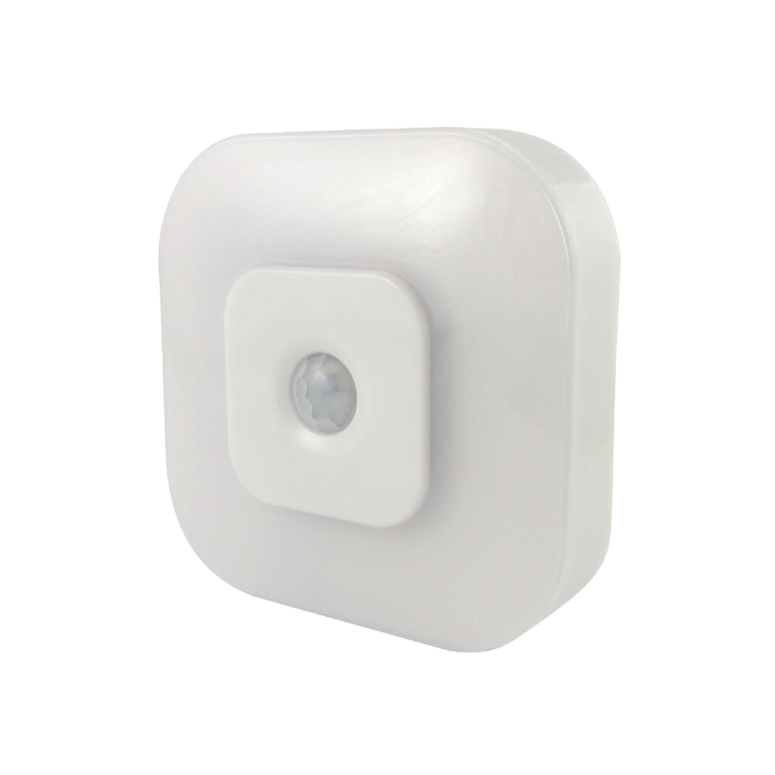 LED naktinė švieselė su jutikliu LED/0,5W/4,5V 3xAAA balta