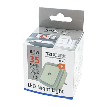 LED Naktinis šviestuvas su jutikliu LED/0,5W/230V baltas
