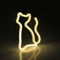LED Neoninė sienų apdaila CAT LED/3W/3xAA USB geltona