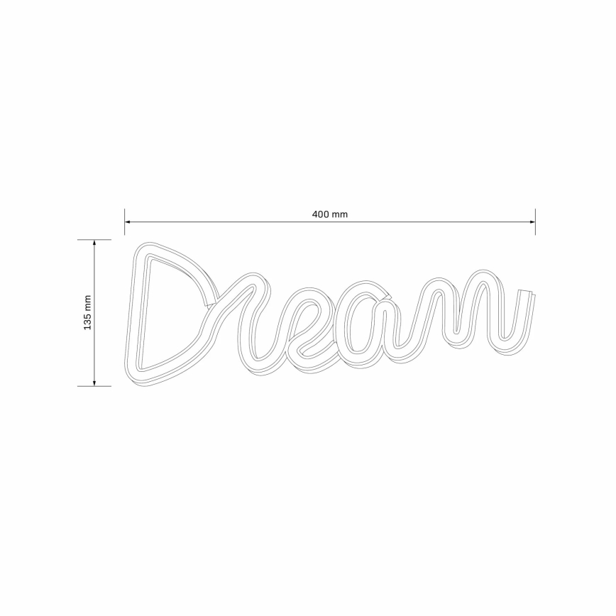 LED Neoninė sienų apdaila DREAM LED/3W/3xAA USB mėlyna