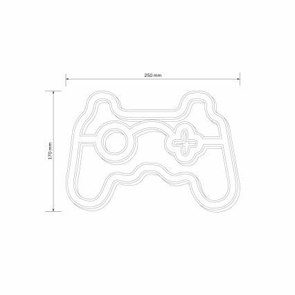 LED Neoninė sienų apdaila GAME LED/3W/3xAA USB mėlyna