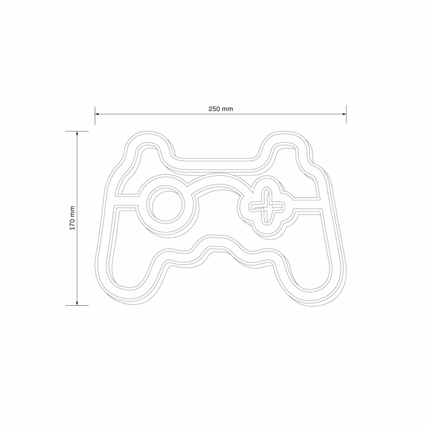 LED Neoninė sienų apdaila GAME LED/3W/3xAA USB mėlyna